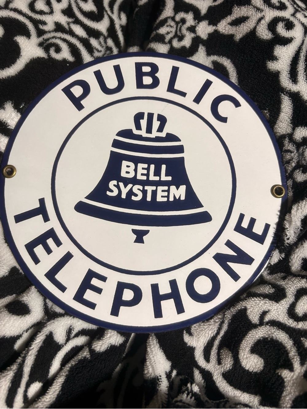 Bell System Public Telephone Decorative Porcelain Wall Sign